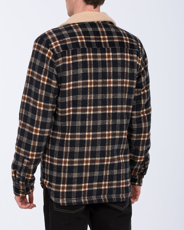 2t Cooper Tall Sherpa Lined Shacket (blue check)