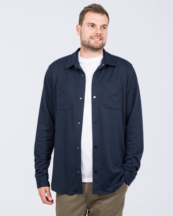 2t Ezra Tall Jersey Shacket (navy)