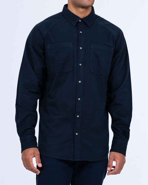 2t Bradley Tall Relaxed Fit Raglan Shirt (navy flannel)