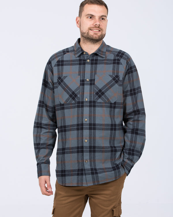 2t Bradley Tall Raglan Checked Shirt (blue)