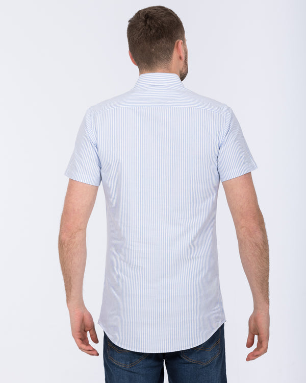 2t Slim Fit Short Sleeve Tall Shirt (light blue stripe)