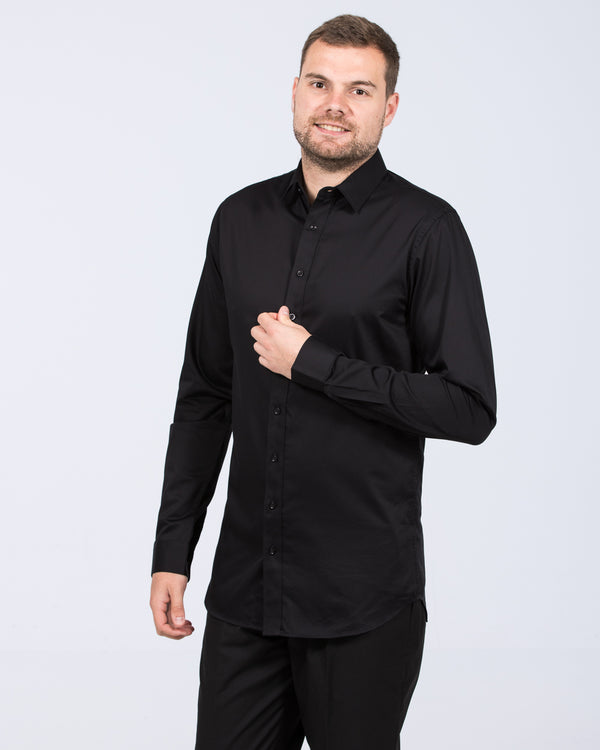 2t Slim Fit Extra Tall Formal Shirt (black)