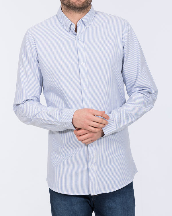 2t Logan Slim Fit Tall Oxford Shirt (pale blue stripe)