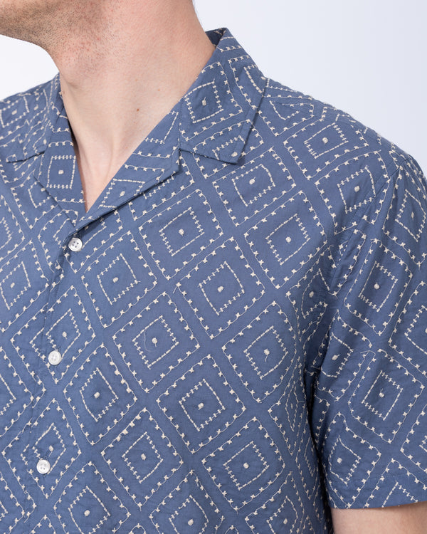 2t Daryn Tall Embroidered Jacquard Shirt (blue)