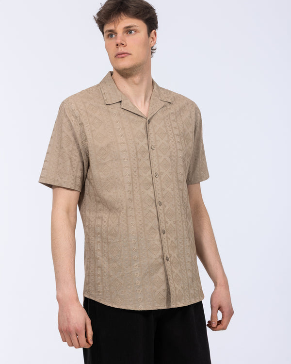 2t Daryn Tall Embroidered Jacquard Shirt (khaki)