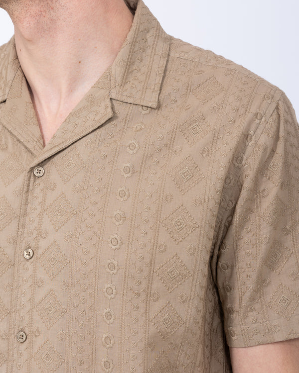 2t Daryn Tall Embroidered Jacquard Shirt (khaki)