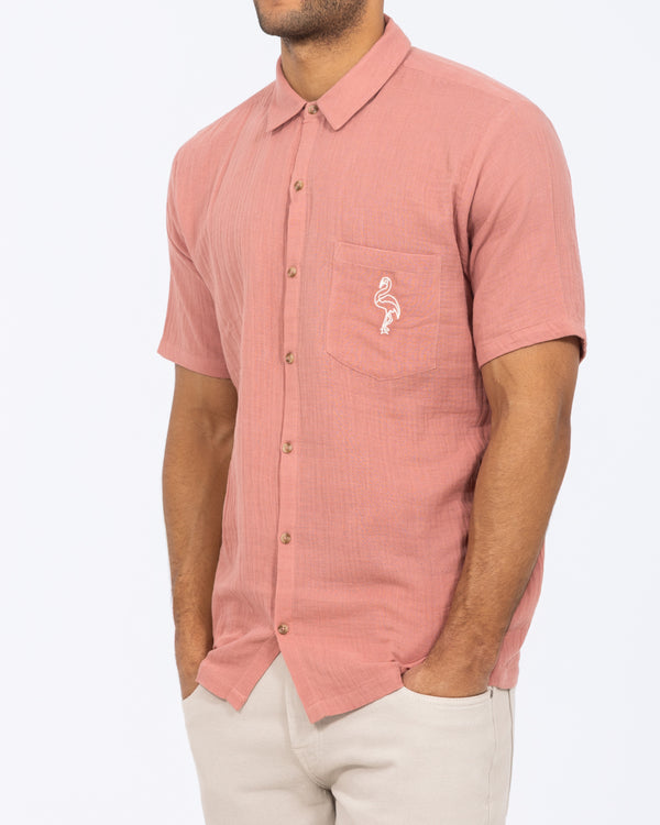 2t Grayson Tall Short Sleeve Embroirdered Shirt (pink)