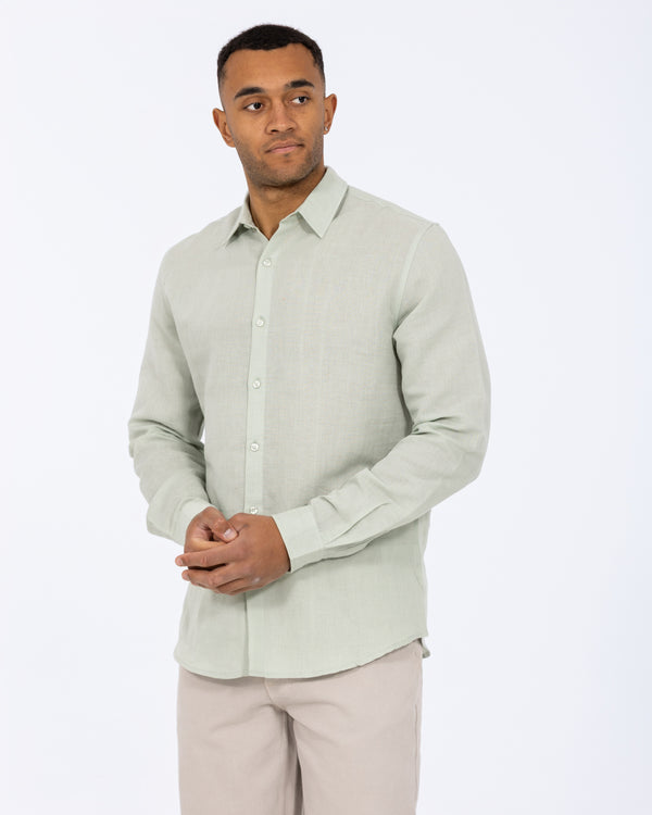 2t Tall Long Sleeve Linen Blend Shirt (sage)
