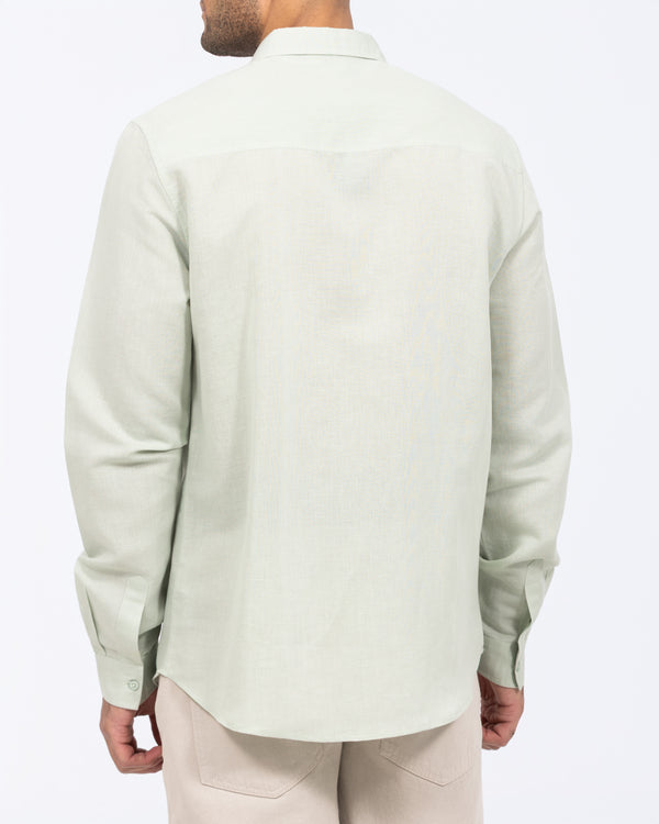 2t Tall Long Sleeve Linen Blend Shirt (sage)