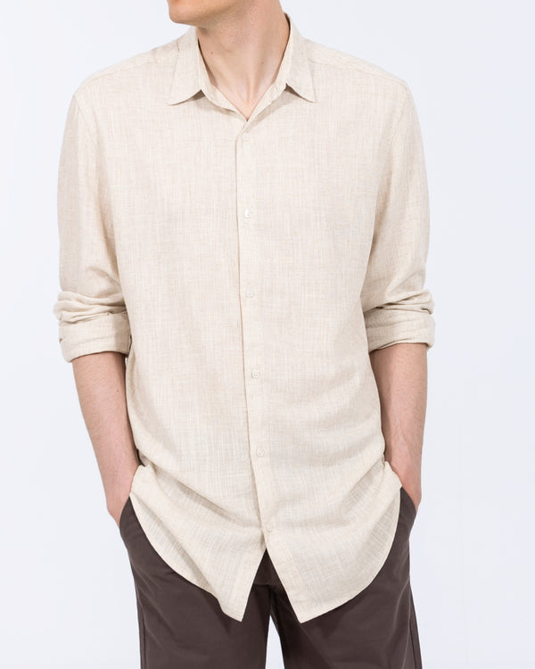 2t Tall Long Sleeve Linen Blend Shirt (natural)