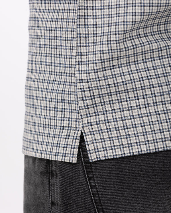 2t Tall Murray Boxy Long Sleeve Shirt (grey/navy check)