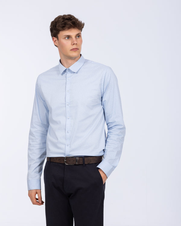 2t Slim Fit Extra Tall Formal Shirt (blue patterned)