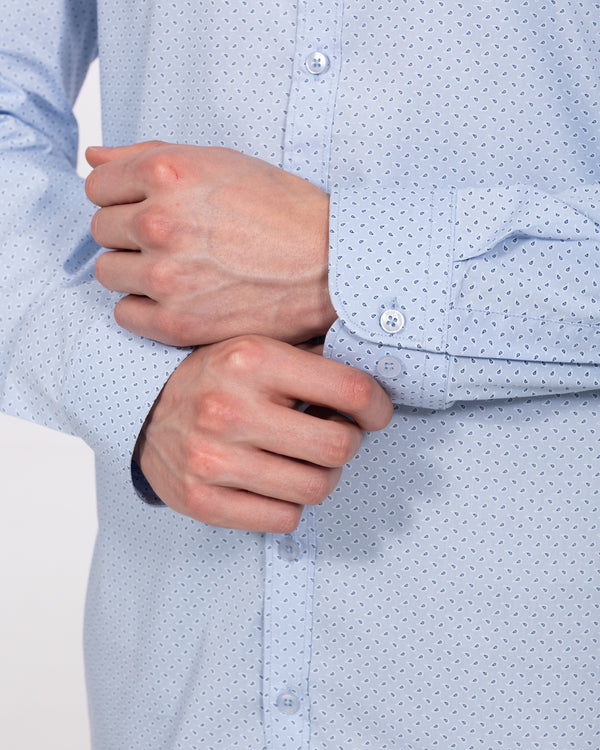 2t Slim Fit Extra Tall Formal Shirt (blue patterned)