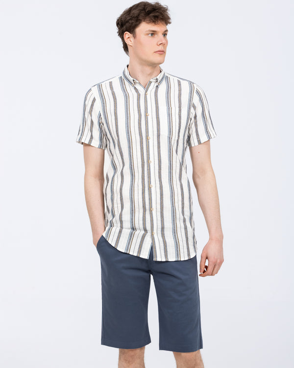 2t Tall Short Sleeve Shirt (ecru stripe)