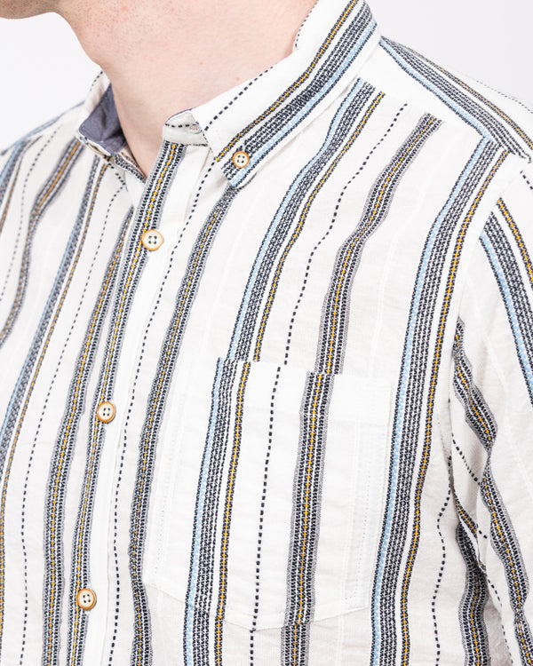 2t Tall Short Sleeve Shirt (ecru stripe)