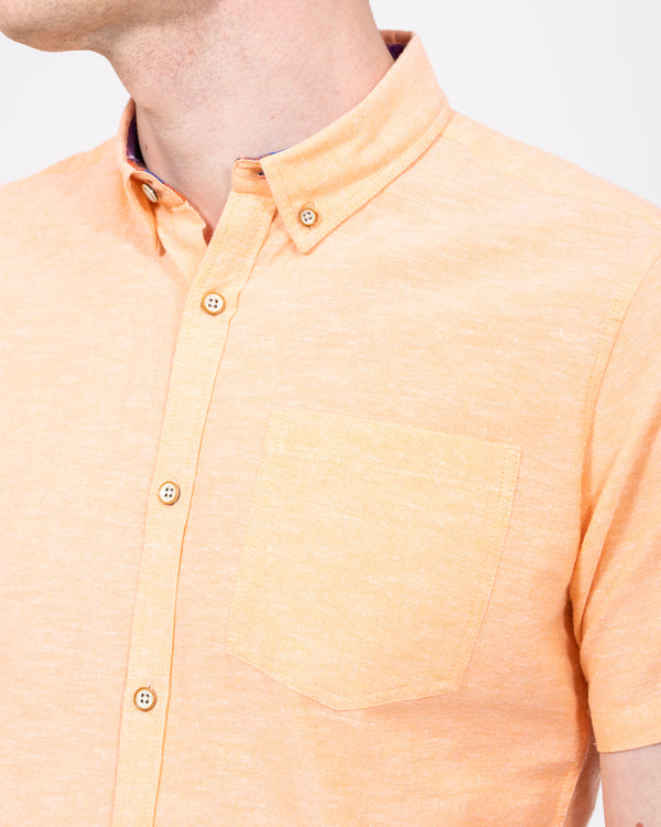 2t Tall Short Sleeve Linen Blend Shirt (peach)