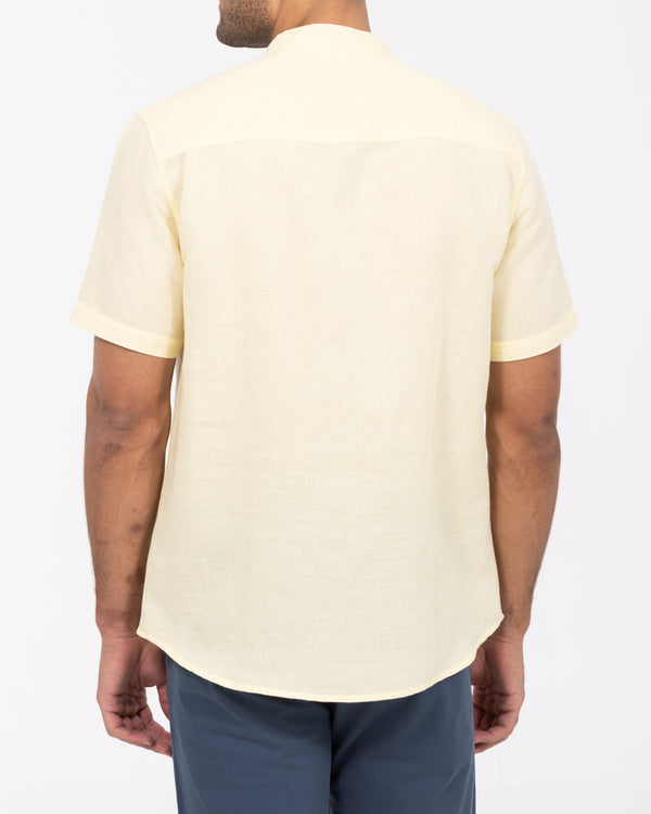 2t Cruz Tall Short Sleeve Linen Blend Shirt (lemon)