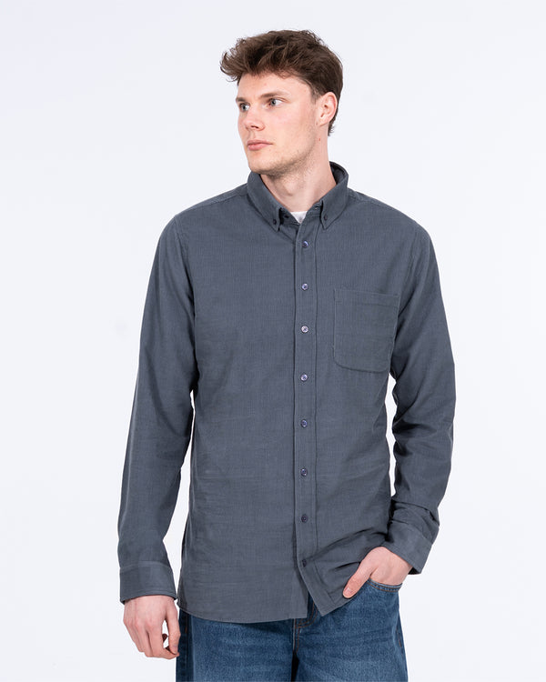 2t Nash Tall Slim Fit Cord Oxford Shirt (blue)