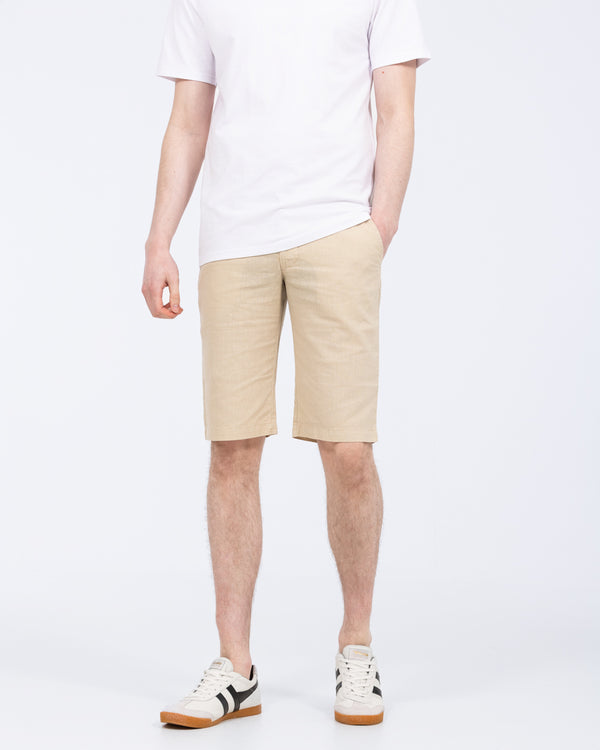 Redpoint Whitby Tall Regular Fit Linen Shorts (beige)