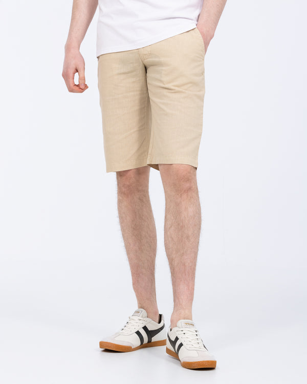 Redpoint Whitby Tall Regular Fit Linen Shorts (beige)