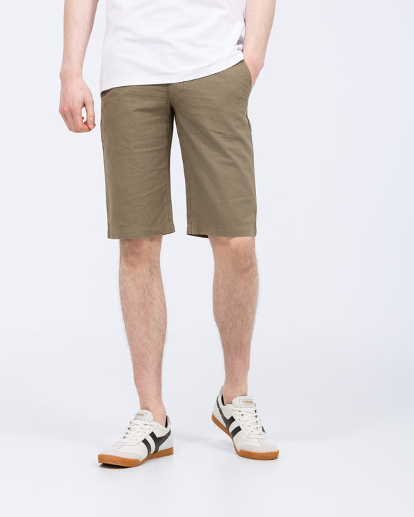Redpoint Whitby Tall Regular Fit Linen Shorts (khaki)