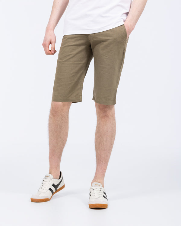 Redpoint Whitby Tall Regular Fit Linen Shorts (khaki)
