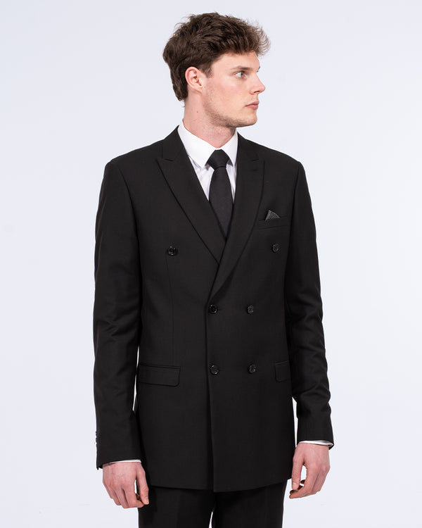 Skopes Double Breasted Slim Fit Tall Suit Jacket (black)