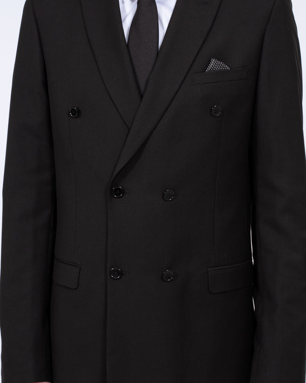Skopes Double Breasted Slim Fit Tall Suit Jacket (black)