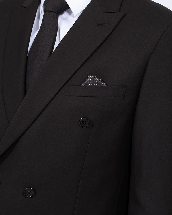 Skopes Double Breasted Slim Fit Tall Suit Jacket (black)