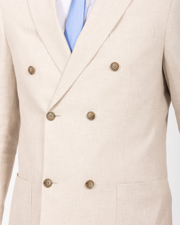 2t Tall Cotton Linen Double Breasted Suit (oatmeal)