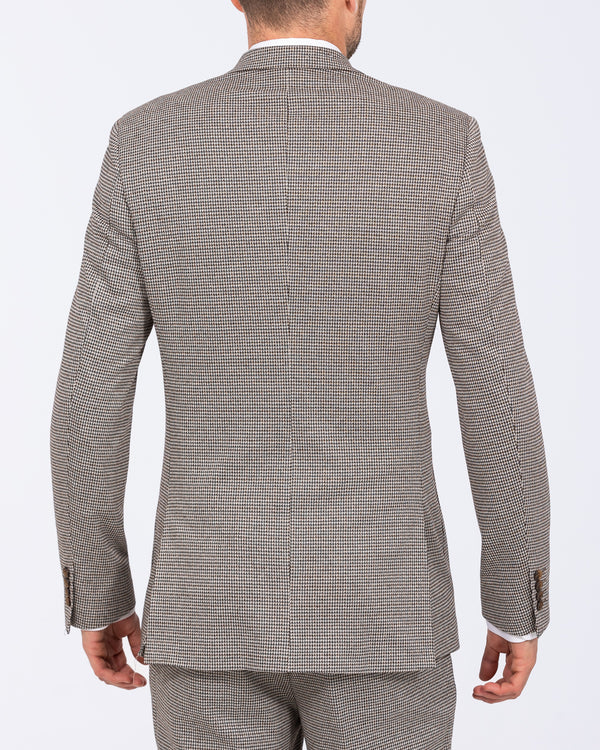 Skopes Cannon Slim Fit Tall Double Breasted Suit (blue/brown)