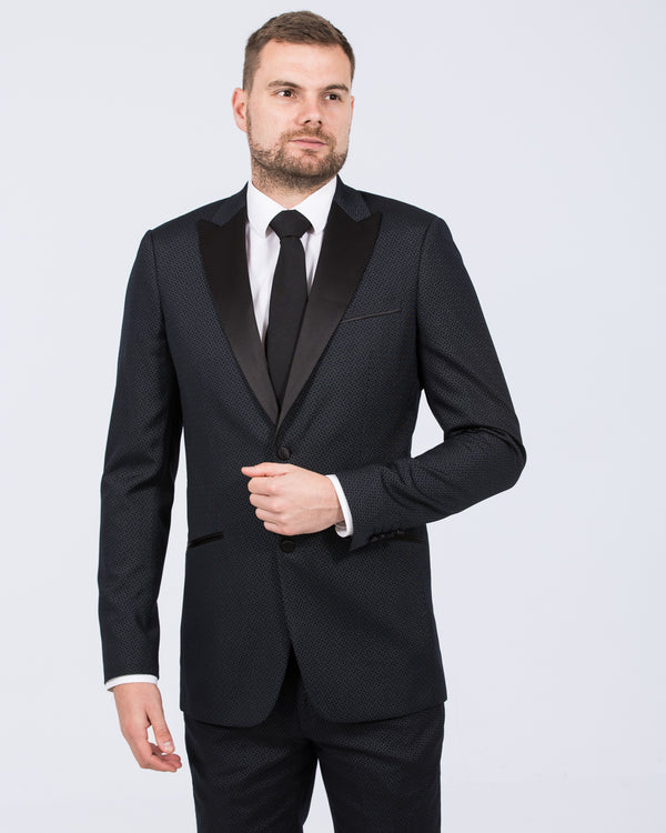 Skopes Cuba Slim Fit Tall Mens Dinner Suit (navy diamond)