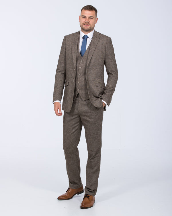 Skopes Jude Slim Fit Tall Suit (fawn herringbone)