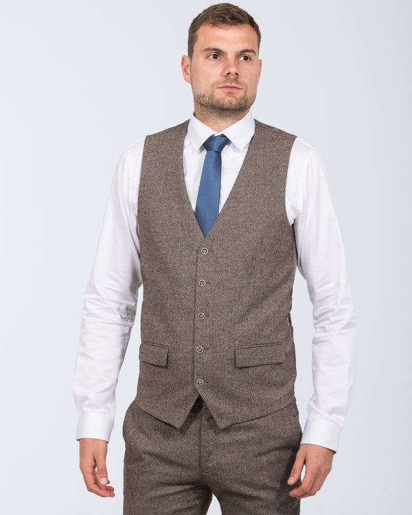 Skopes Jude Slim Fit Tall Suit (fawn herringbone)