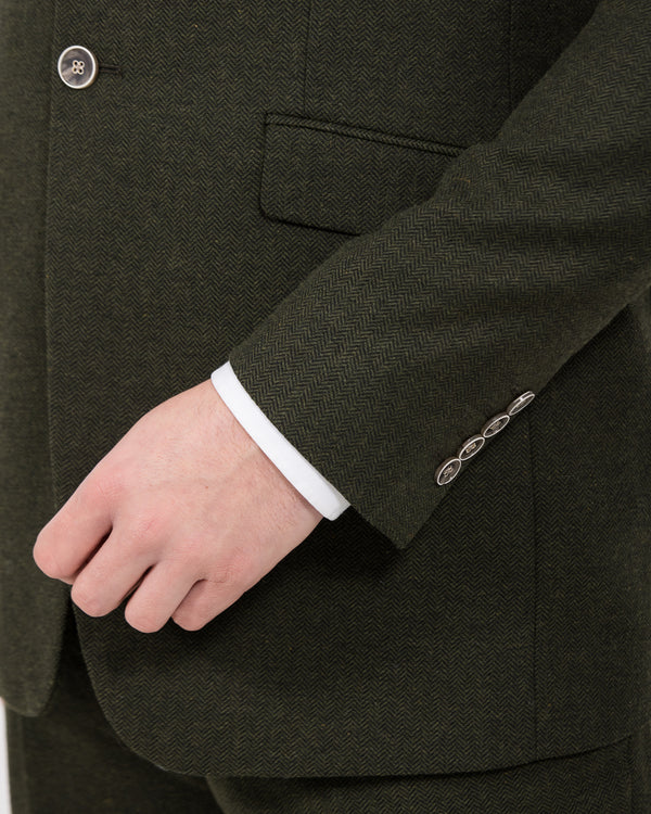 Skopes Jude Slim Fit Tall Suit Jacket (olive herringbone)