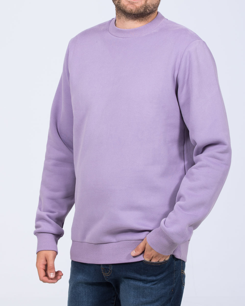 2t Hamish Tall Heavyweight Regular Fit Sweatshirt dusky lilac Tall Mens Clothing 2tall