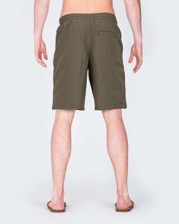 2t Aray Tall Embroidered Palm Swim Shorts (khaki)