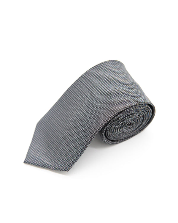 Double Two Extra Long Waffle Print Tie (black)