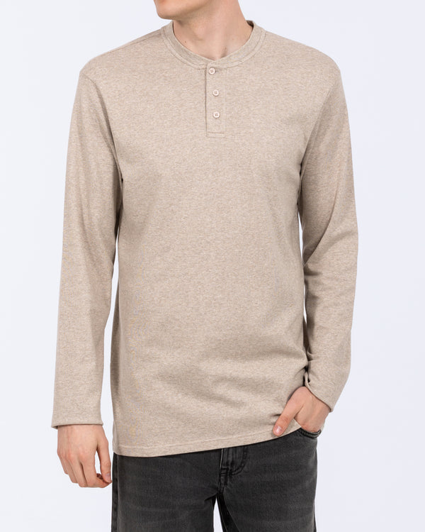 2t Tall Heavyweight Henley Long Sleeve T-Shirt (oatmeal)
