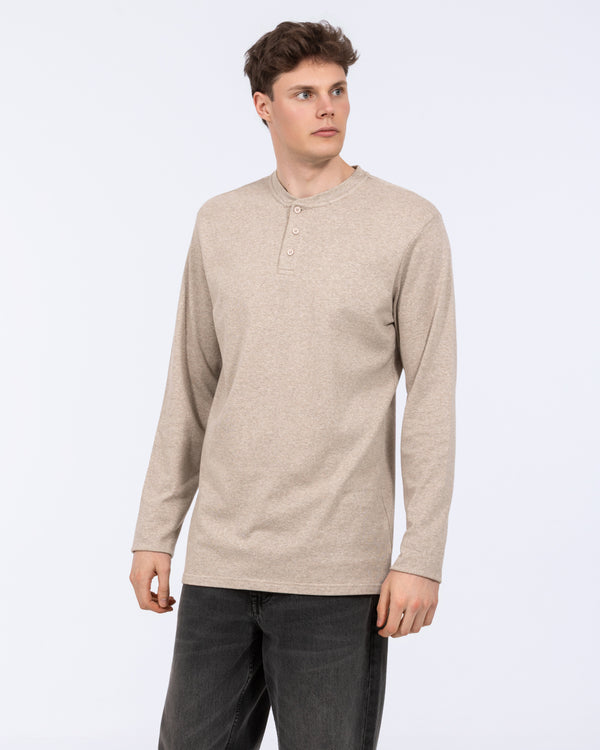 2t Tall Heavyweight Henley Long Sleeve T-Shirt (oatmeal)
