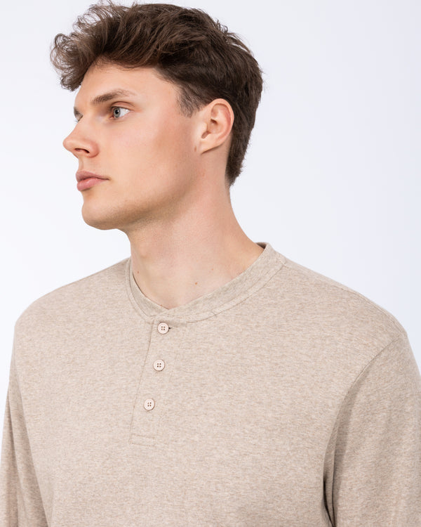 2t Tall Heavyweight Henley Long Sleeve T-Shirt (oatmeal)