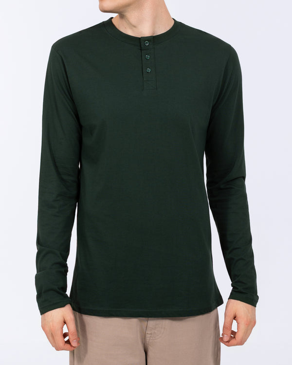 2t Tall Henley Long Sleeve T-Shirt (bottle green)