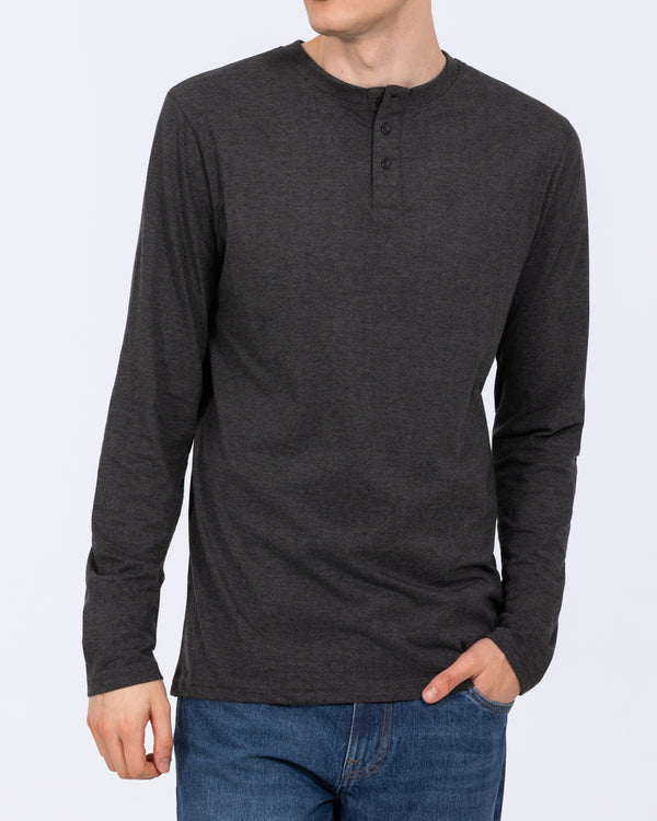 2t Tall Henley Long Sleeve T-Shirt (charcoal)