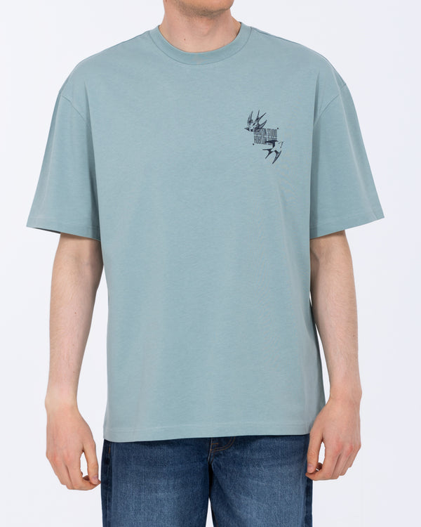 2t Brad Tall Oversized T-Shirt (printed titanium blue)
