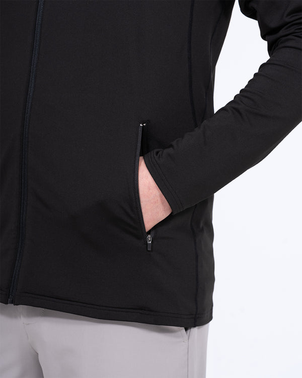 Parell Active Tall Zip Through Golf Training Top (black)