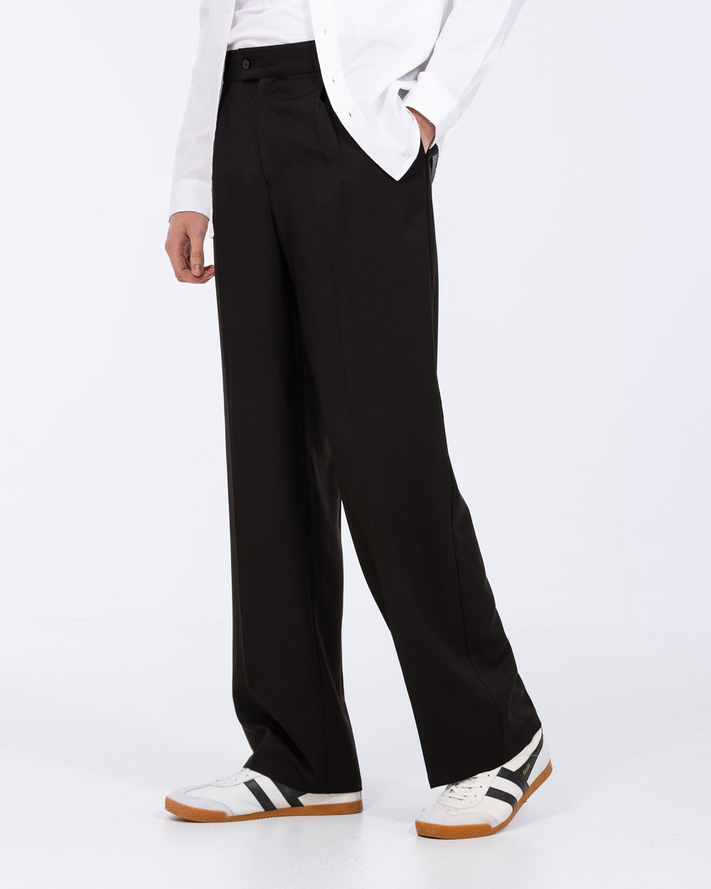 【BLACK2】Variety slacks 2t Saxon Tall Mens Wide Leg Trousers (black) | Tall Mens Clothing