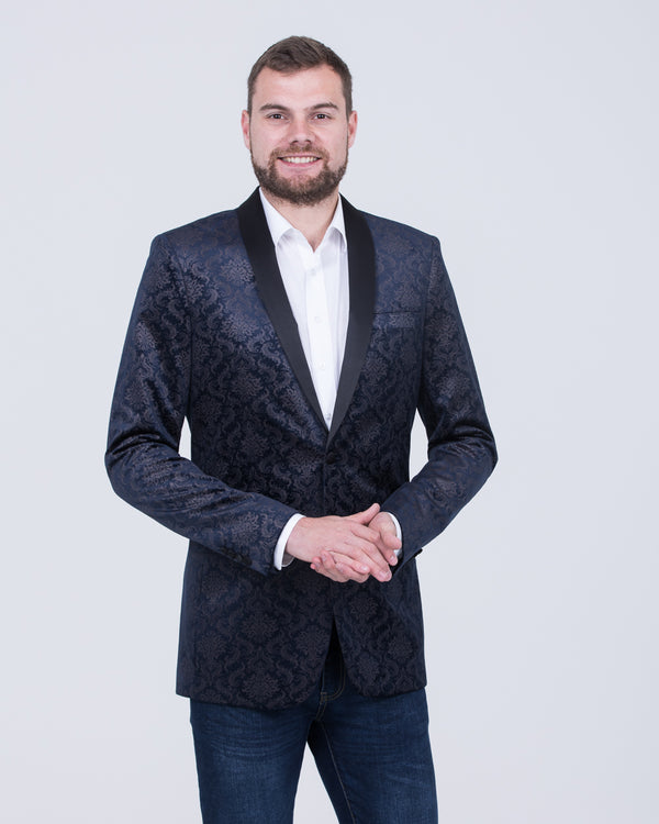 Skopes Tiesto Tall Printed Blazer (navy velvet)