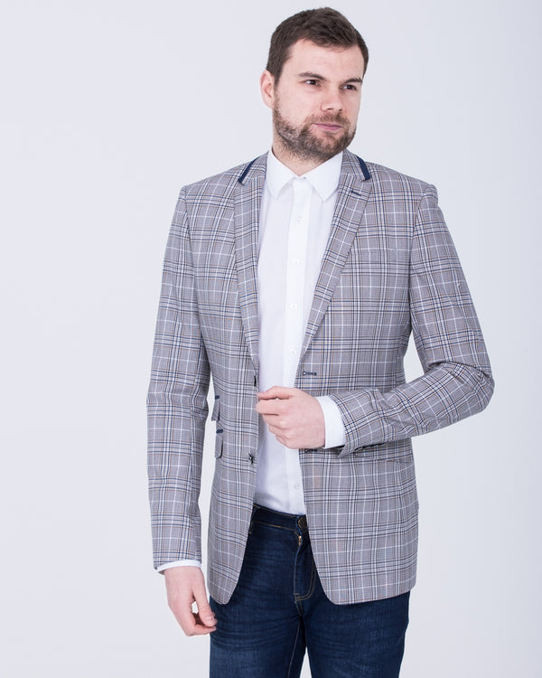 Skopes Whittington Tall Checked Blazer (stone/navy)