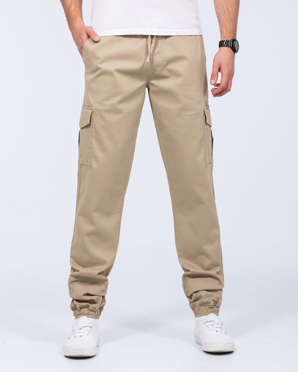 2t Fabio Regular Fit Tall Stretch Cargo Trousers (beige)