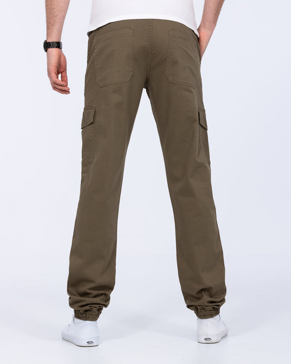 2t Fabio Regular Fit Tall Stretch Cargo Trousers (khaki)